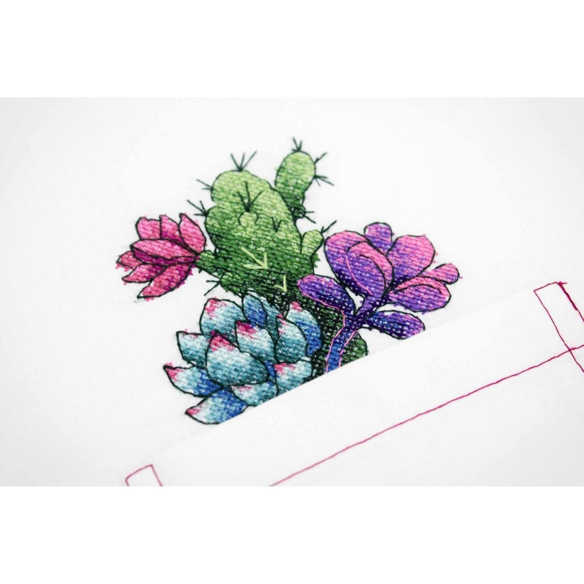 MP Studia Cactuses Cross Stitch On Clothes Kit